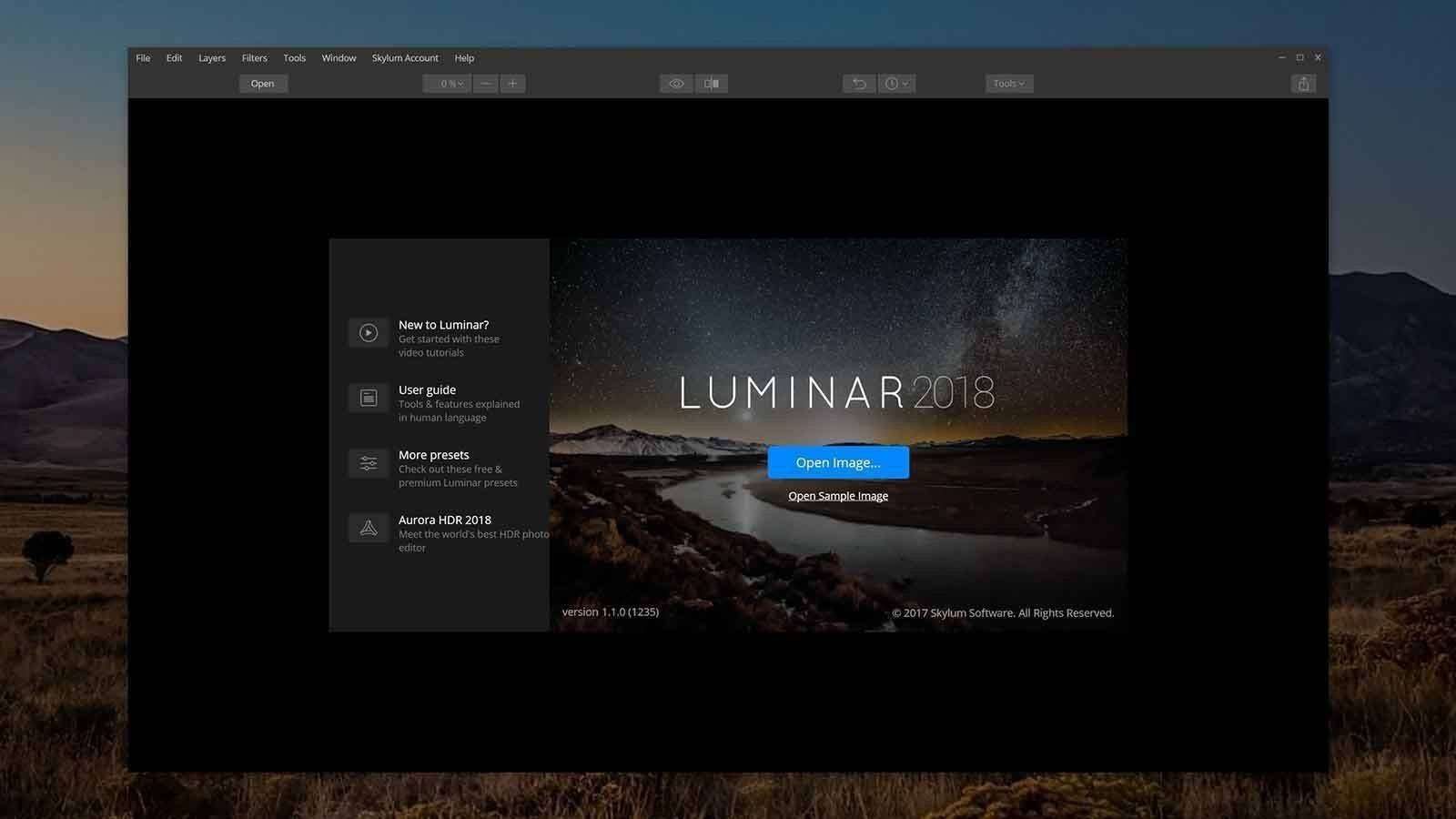 Luminar photo editor AI Welcome