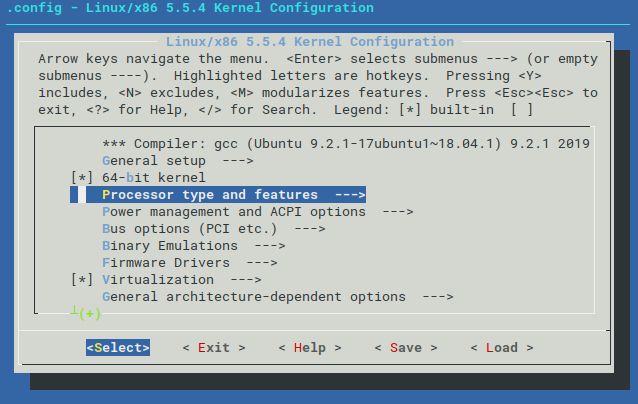 Linux 5.5.4 Kernel Configuration - XanMod - Processor type and features -->
